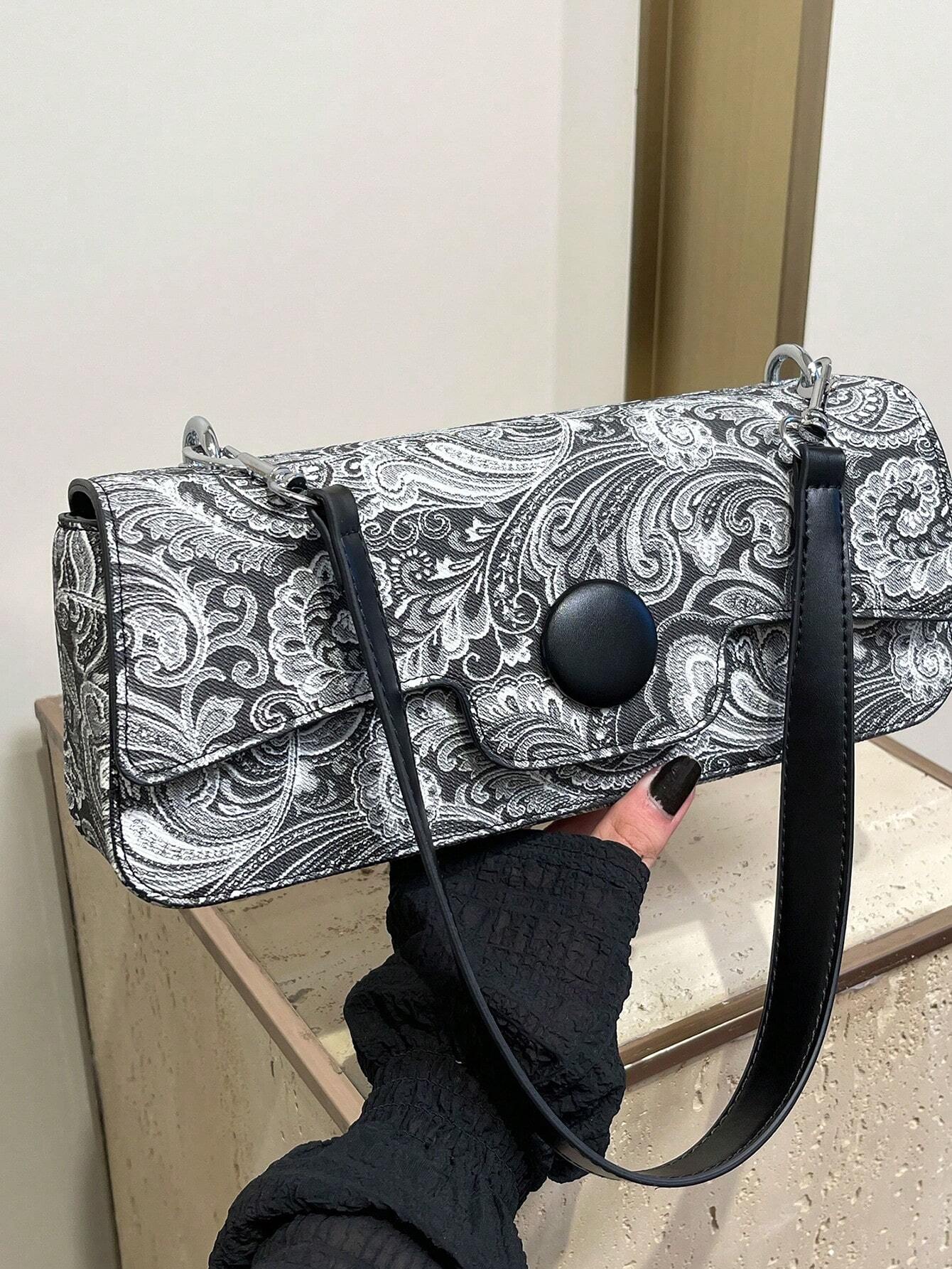 1pc Fashionable Crocodile Pattern Versatile Crossbody Bag With Chain Strap shein