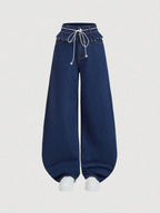 MOD Women Wide Leg Jeans 2 In 1 Relaxed Fit Blue shein