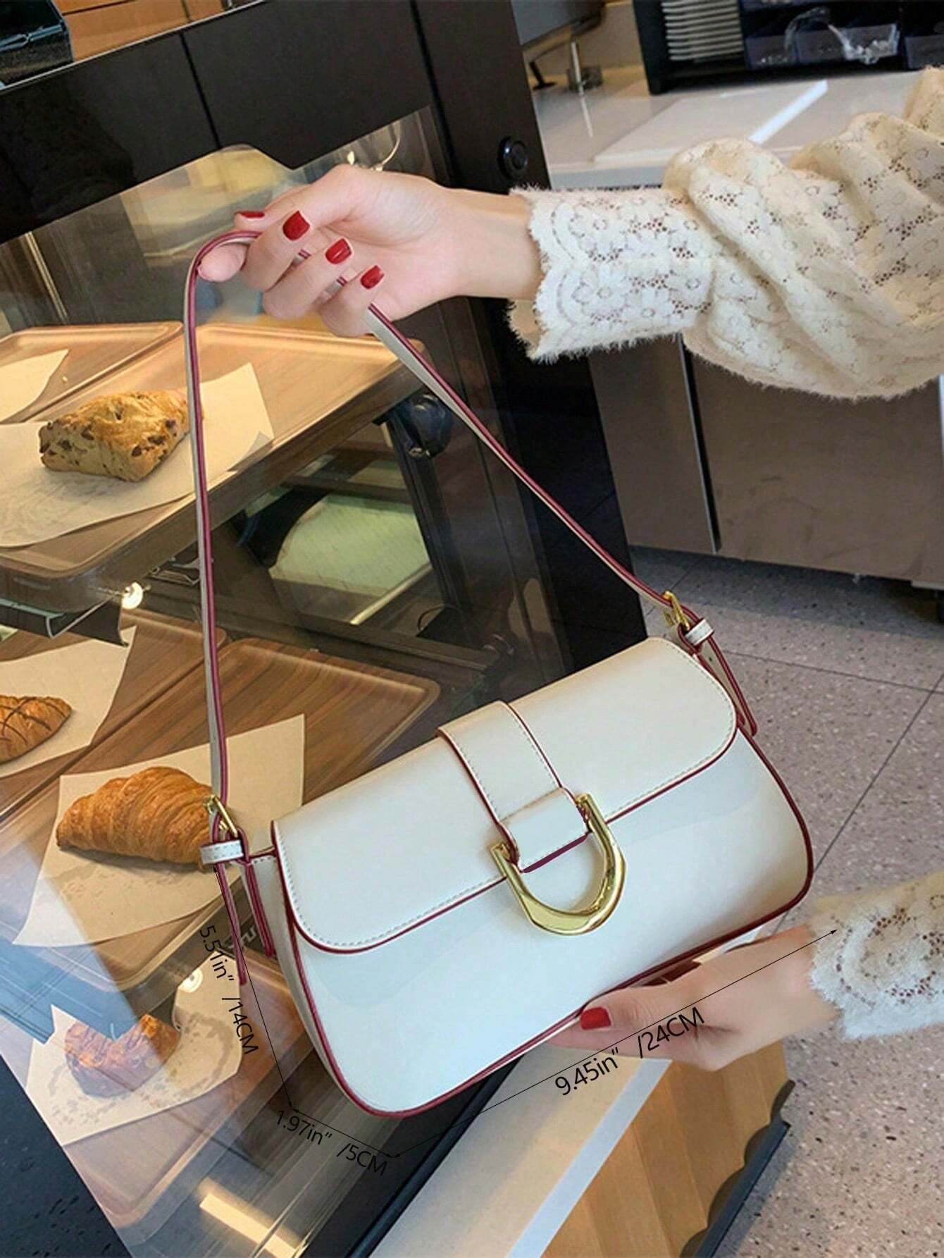 Fashion PU Leather Shoulder Bag shein