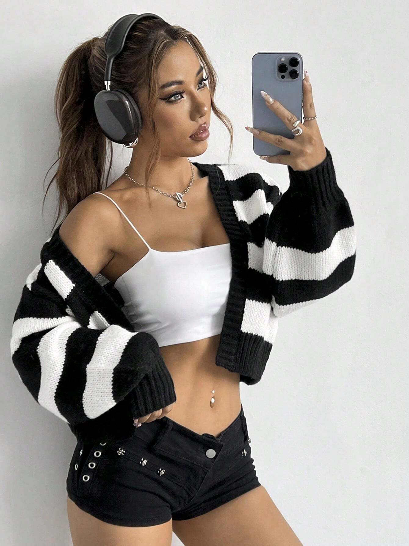 MOOSTA Colorblock Drop Shoulder Duster Cardigan