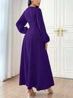 Modely Women's Solid Color Simple Daily Long Sleeve Dress shein