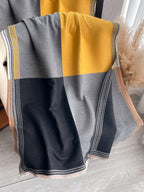 legant 1pc Women's Autumn And Winter Double-Sided Faux Cashmere Patchwork Fashionable All-Match Air Conditioning Shawl Thickened Warm Scarf shein