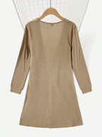 LUNE Solid Open Front Pocket Patched Coat shein