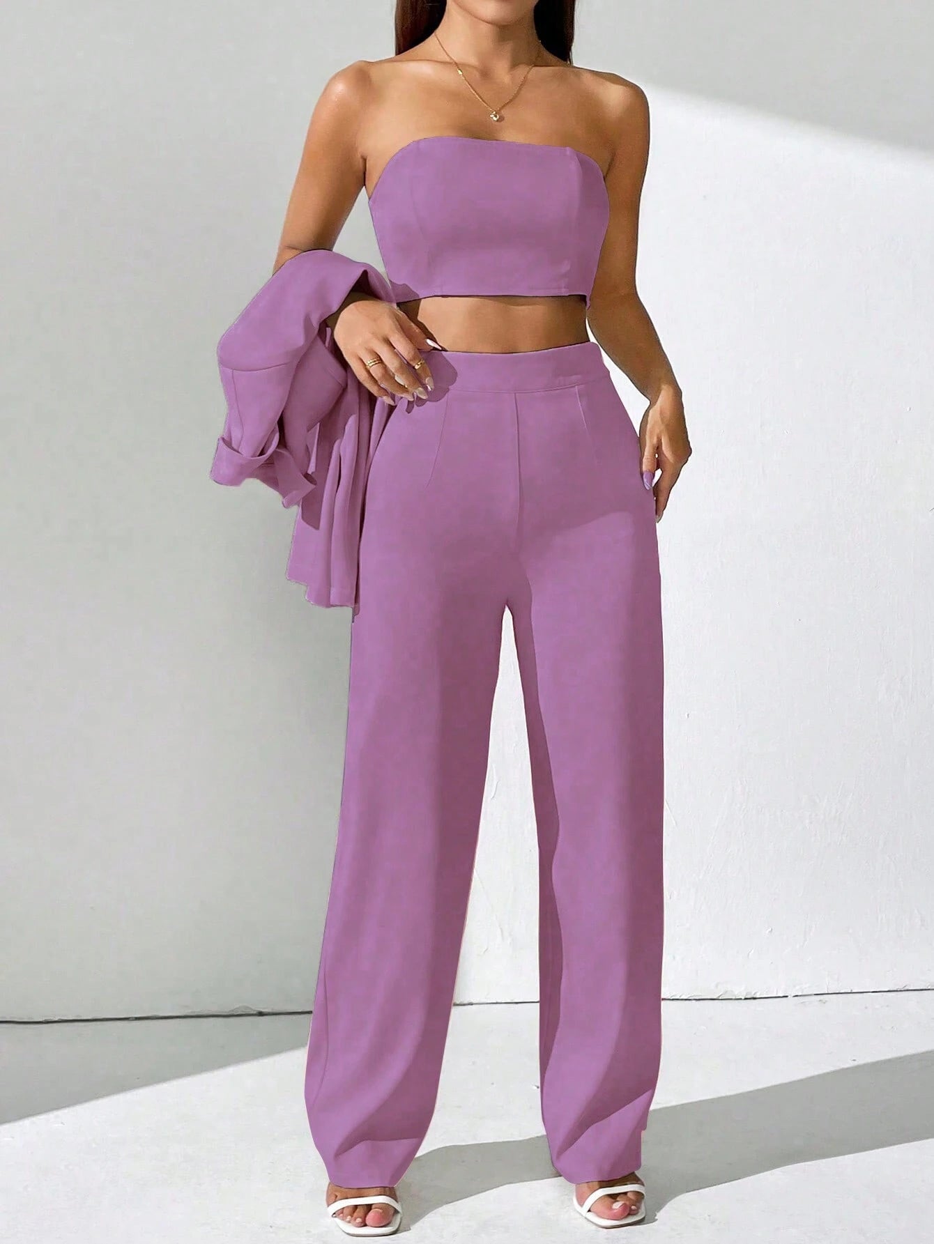 Privé Women's Plain Simple Daily Suit shein