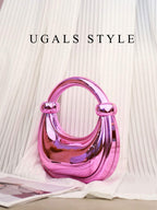 Luxury 2023 Women's Party Prom Crescent Clip Box Evening Clutch Acrylic Transparent Clutch Waterproof Crossbody Bag shein