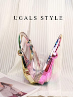 Luxury 2023 Women's Party Prom Crescent Clip Box Evening Clutch Acrylic Transparent Clutch Waterproof Crossbody Bag shein