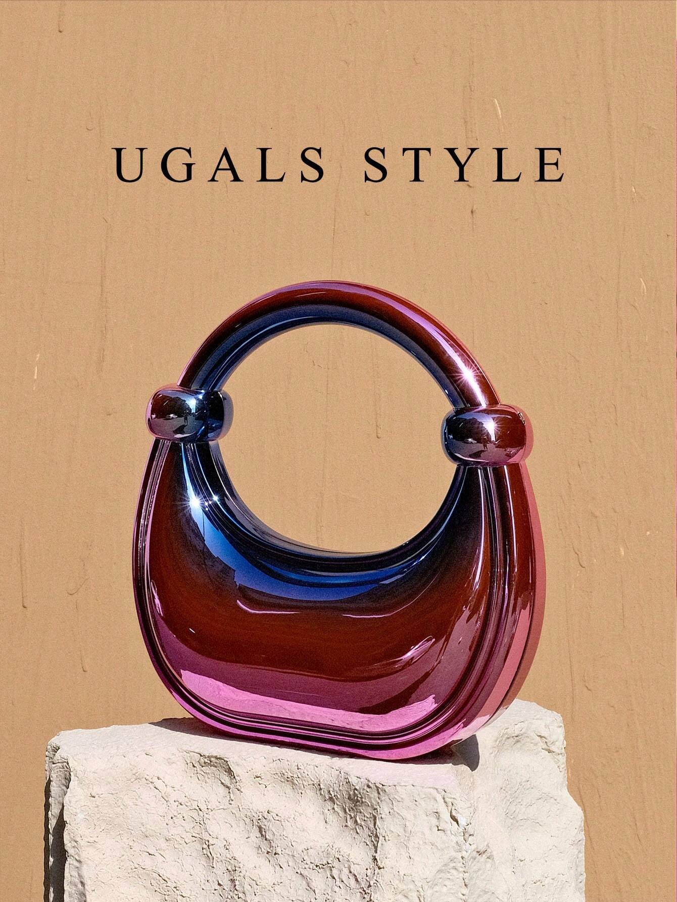 Luxury 2023 Women's Party Prom Crescent Clip Box Evening Clutch Acrylic Transparent Clutch Waterproof Crossbody Bag shein