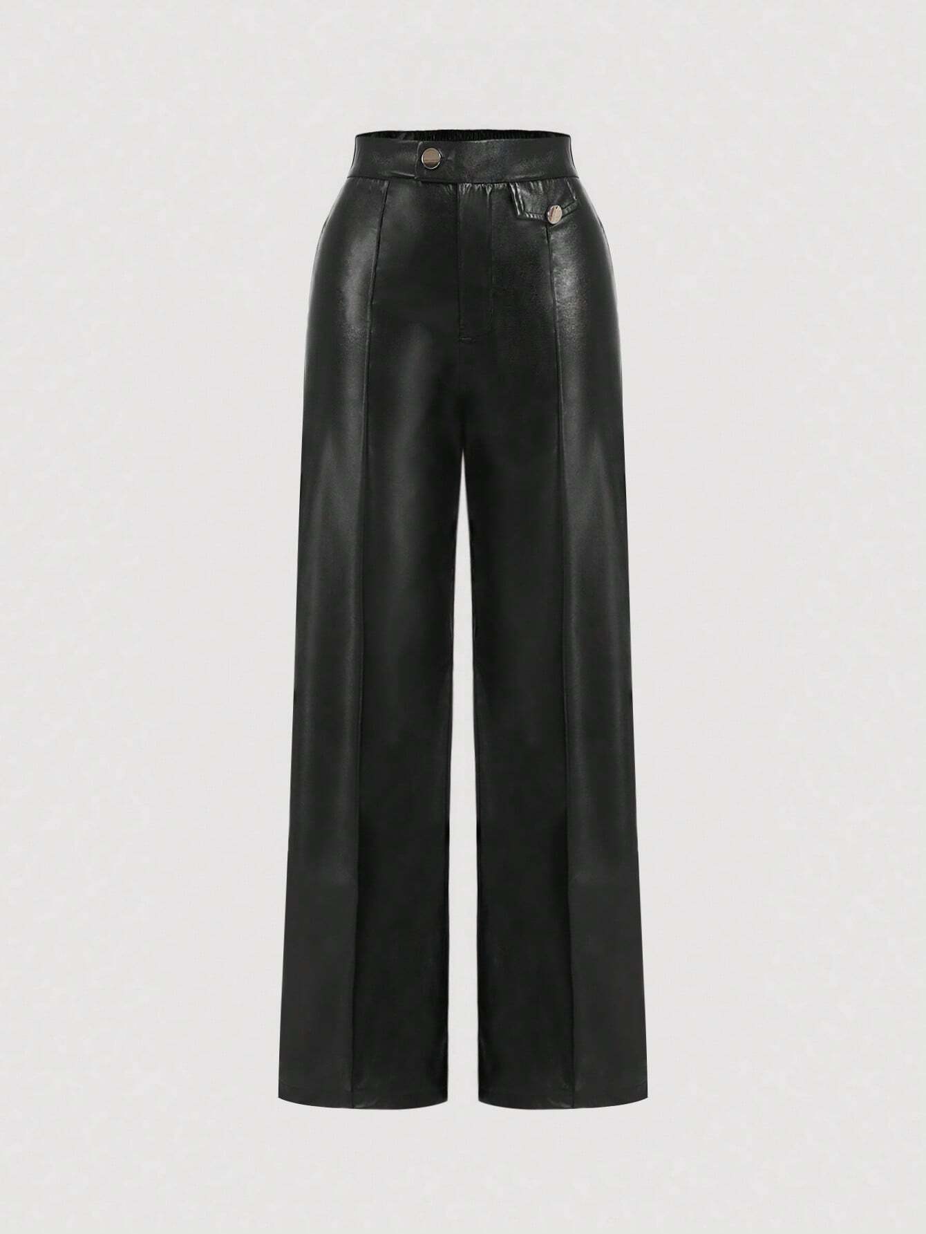 MOD Solid Straight Leg Pants shein