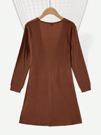 LUNE Solid Open Front Pocket Patched Coat shein