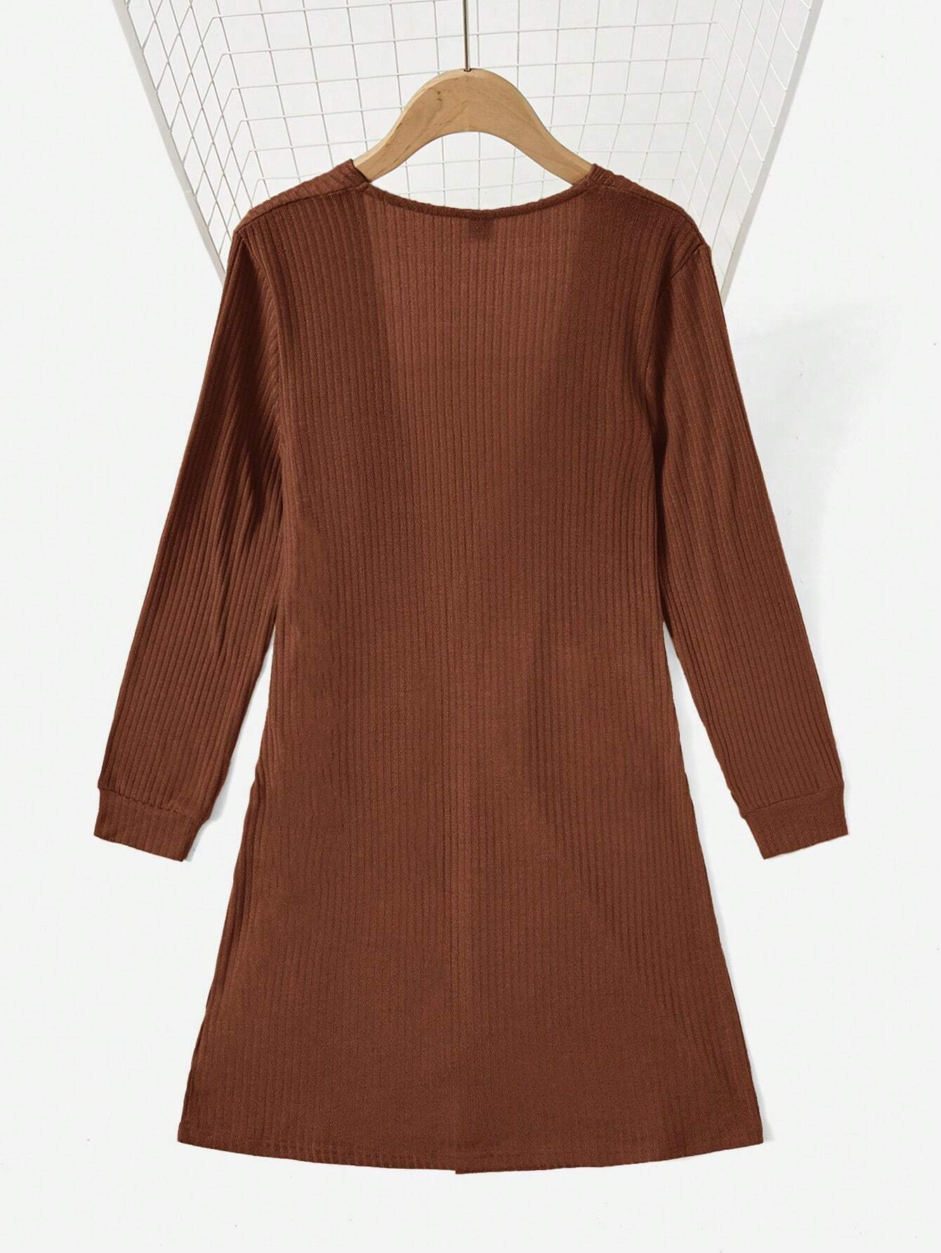 LUNE Solid Open Front Pocket Patched Coat