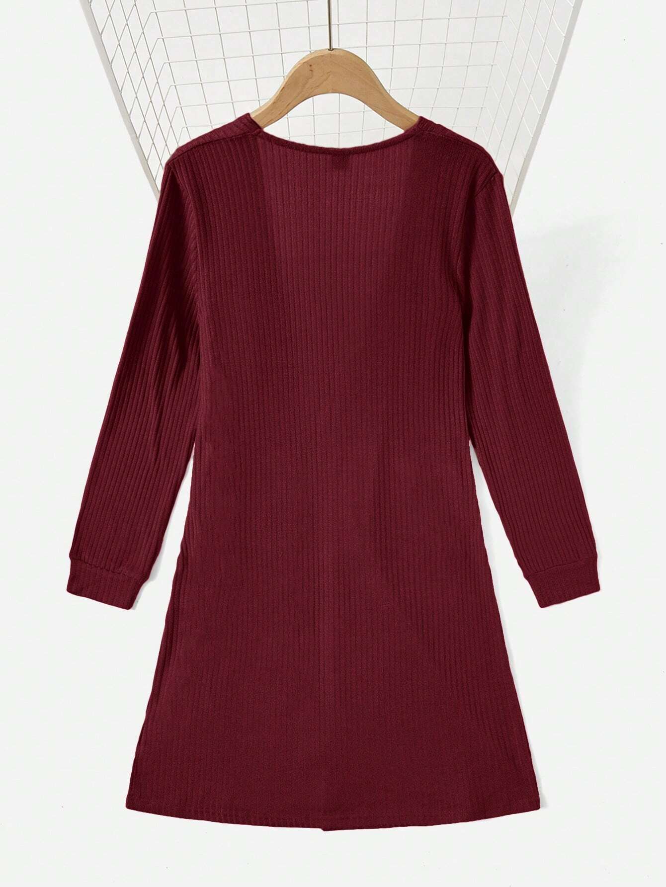 LUNE Solid Open Front Pocket Patched Coat shein