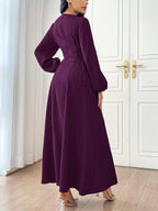Modely Women's Solid Color Simple Daily Long Sleeve Dress shein