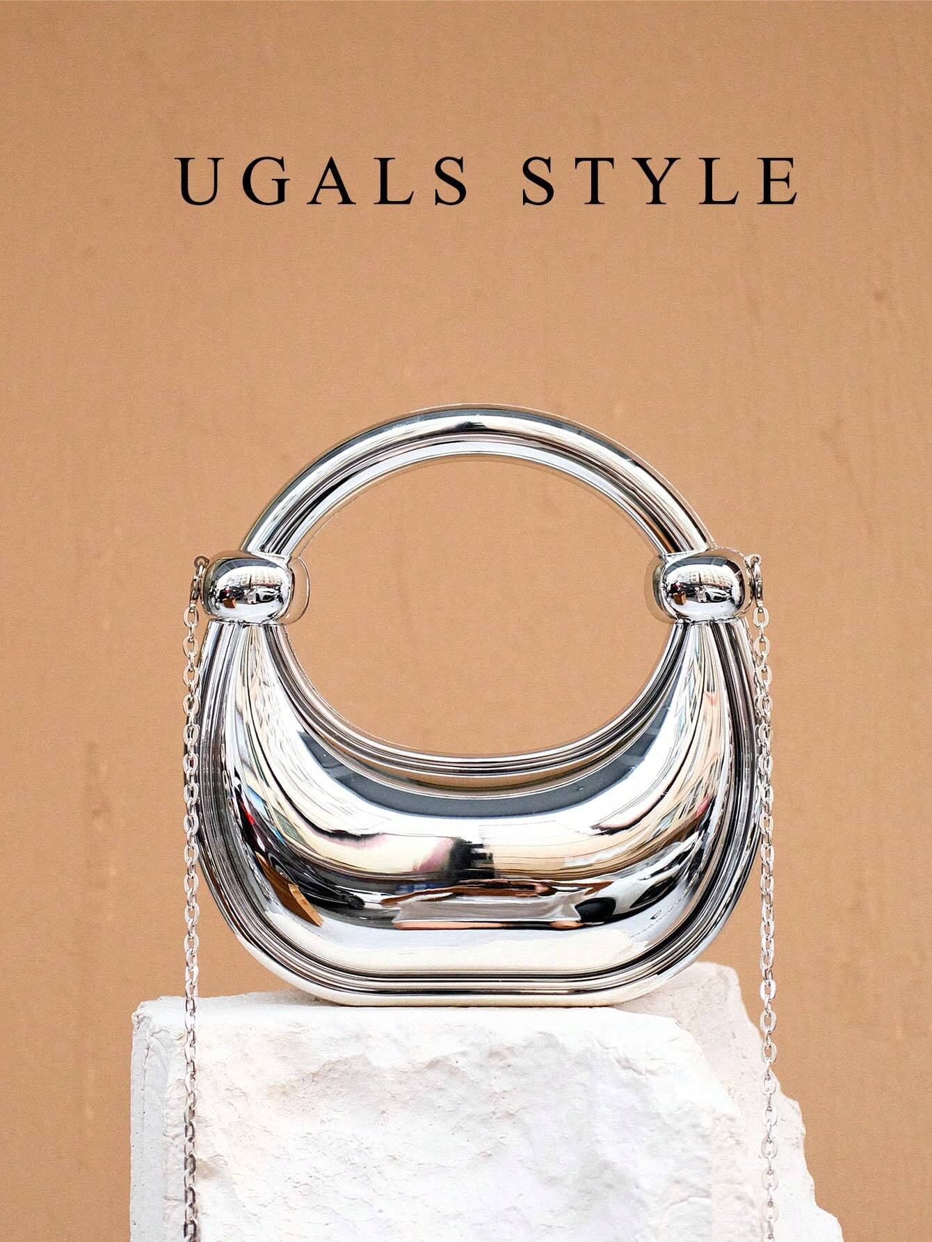 Luxury 2023 Women's Party Prom Crescent Clip Box Evening Clutch Acrylic Transparent Clutch Waterproof Crossbody Bag shein