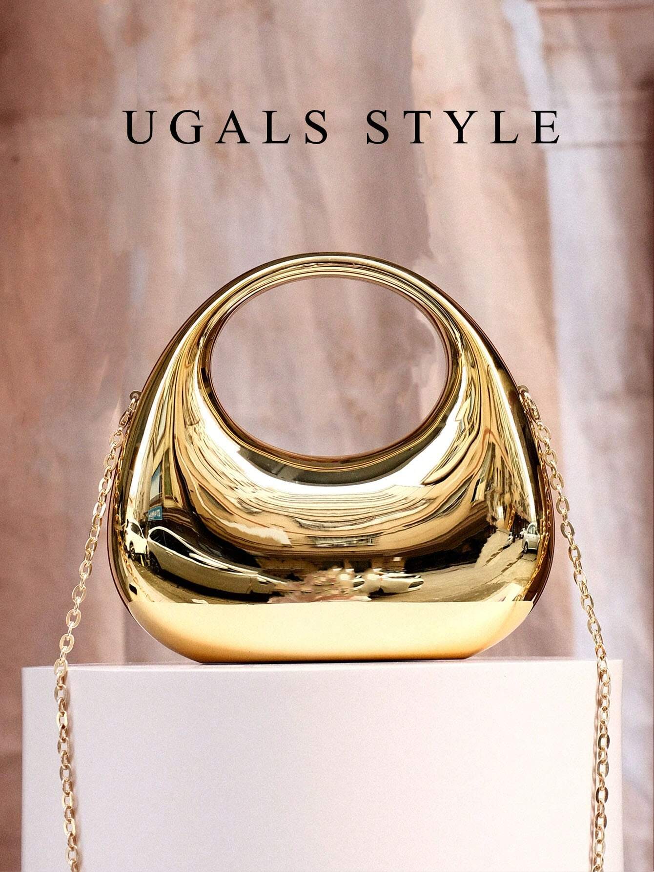 Luxury 2023 Women's Party Prom Crescent Clip Box Evening Clutch Acrylic Transparent Clutch Waterproof Crossbody Bag shein