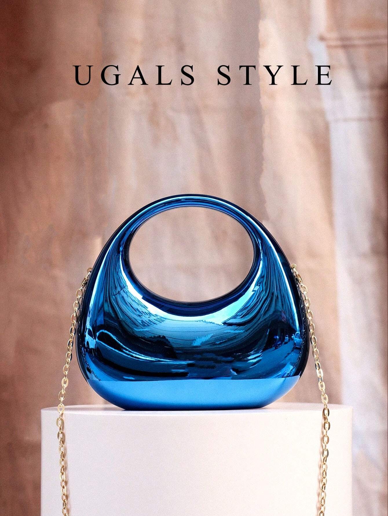 Luxury 2023 Women's Party Prom Crescent Clip Box Evening Clutch Acrylic Transparent Clutch Waterproof Crossbody Bag shein