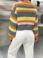MOOSTA Colorblock Drop Shoulder Sweater shein