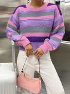 MOOSTA Colorblock Drop Shoulder Sweater shein