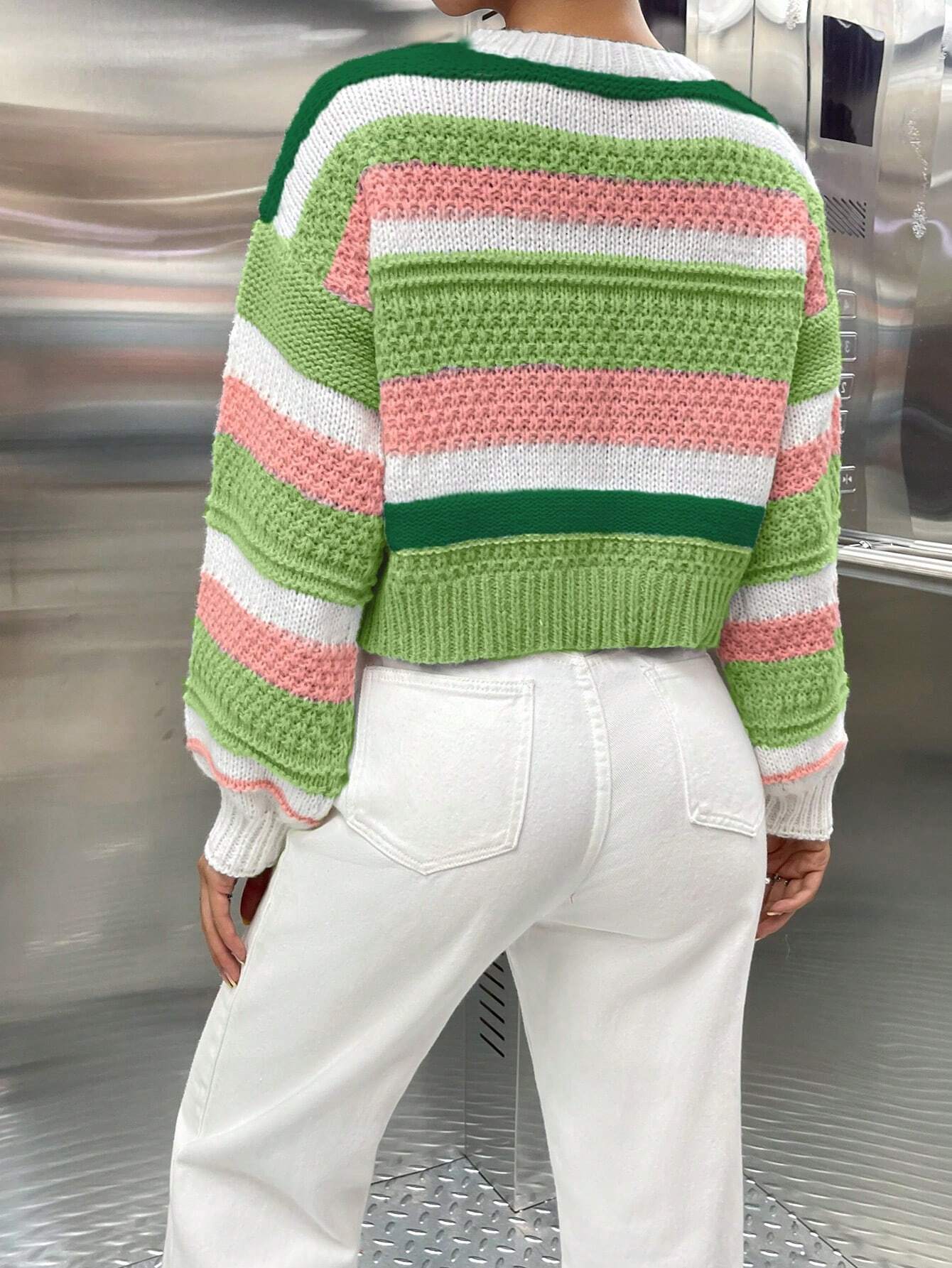 MOOSTA Colorblock Drop Shoulder Sweater shein