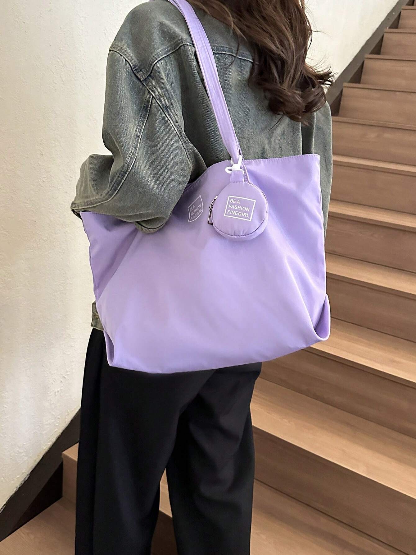 Fashionable,Minimalist,Casual,Large Shoulder Tote Bag shein