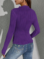 Siren Gaze Women Solid Color Daily Wear Lettuce Trim Tee shein