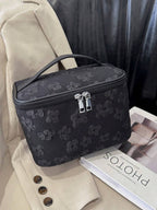 Floral Pattern Makeup Bag Top Handle Zip Around shein