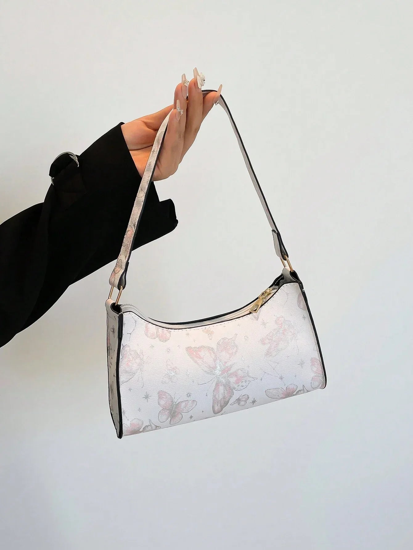 Fashion Women Handbag PU Leather Solid Color Casual Shoulder Bag With Texture shein