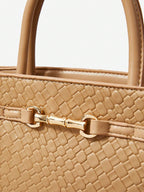 MOTF PREMIUM LADIES COMMUTER CHIC SOLID COLOR CROCODILE EMBOSSED METAL BUCKLE DECOR HANDBAG shein