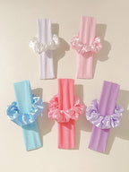 10pcs Solid Color Simple Retro Fashion Breathable Sweat-Absorbing Hair Accessories shein