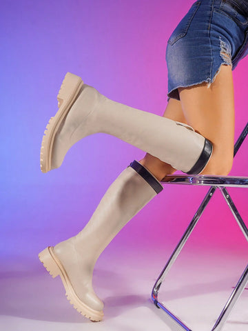 Women's Fashion Over-The-Knee Long Boots shein