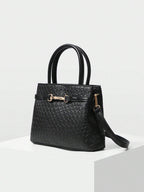 MOTF PREMIUM LADIES COMMUTER CHIC SOLID COLOR CROCODILE EMBOSSED METAL BUCKLE DECOR HANDBAG shein