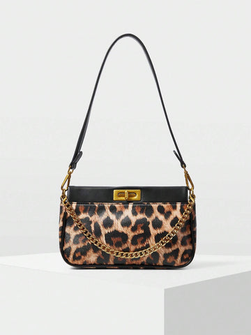 MOTF PREMIUM WOMEN'S COLOR BLOCK CHAIN SHOULDER BAG