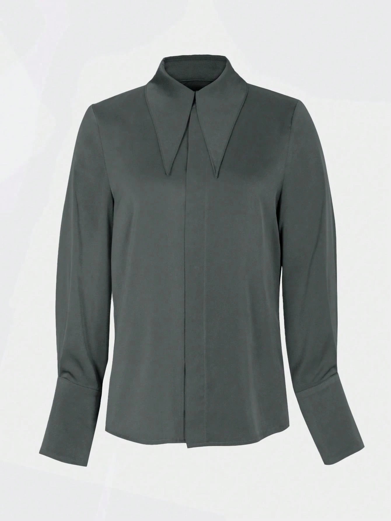 Women's Fashion Long Sleeve Solid Color Shirt