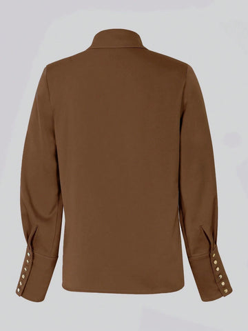 Women's Fashion Long Sleeve Solid Color Shirt