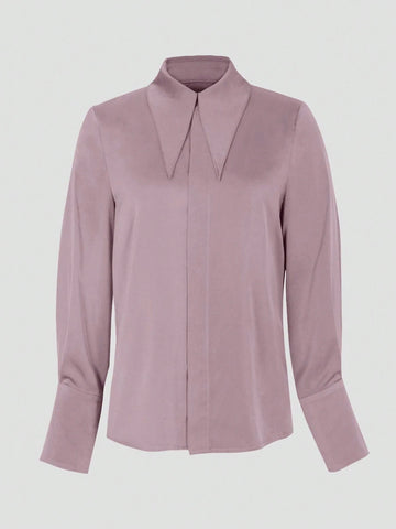 Women's Fashion Long Sleeve Solid Color Shirt