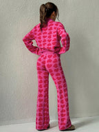 MOOSTA 2pcs/Set Heart Design Casual & Versatile Knitted Sweater shein