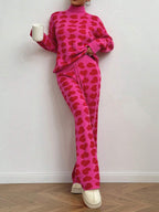 MOOSTA 2pcs/Set Heart Design Casual & Versatile Knitted Sweater shein