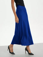 Women's Fashion Casual Stretch Silk Satin Texture Satin Skirt shein