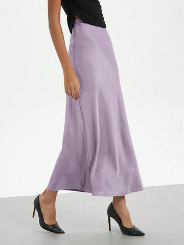 Women's Fashion Casual Stretch Silk Satin Texture Satin Skirt