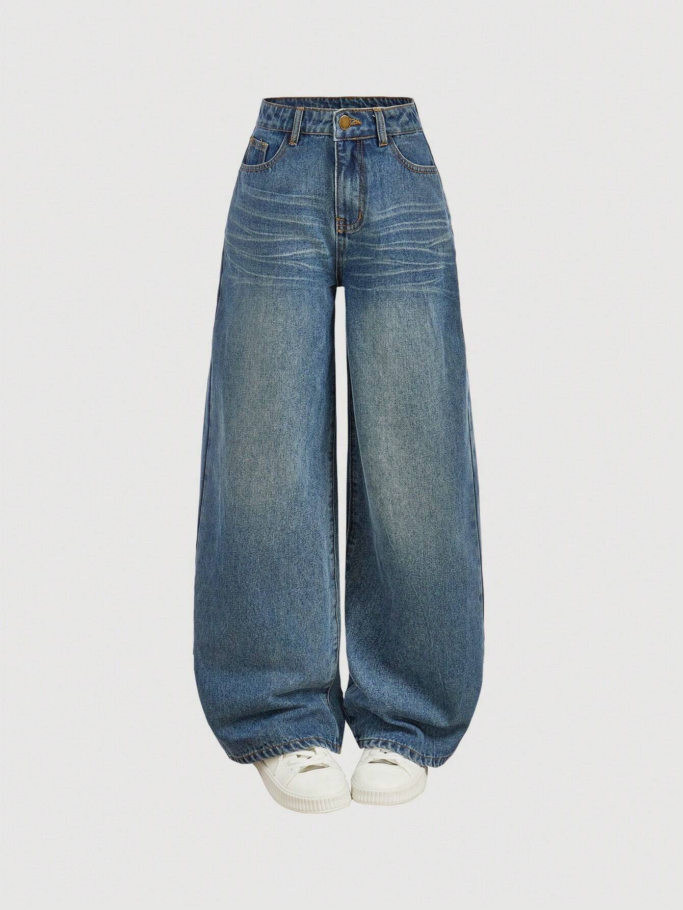 Y2k Vintage Baggy Jeans Wide Leg Denim Pants shein