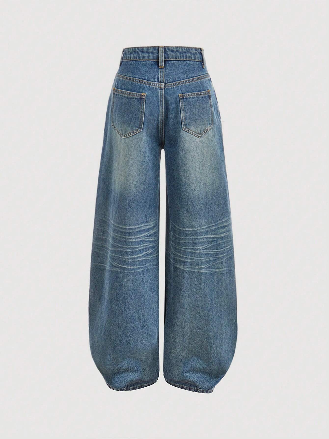 Y2k Vintage Baggy Jeans Wide Leg Denim Pants shein