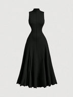 MOD Black Turtleneck Sleeveless Dress Shein