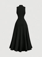 MOD Black Turtleneck Sleeveless Dress Shein