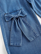 MOD Women's Bow Decor Wide Leg Loose Casual Denim Jeans shein