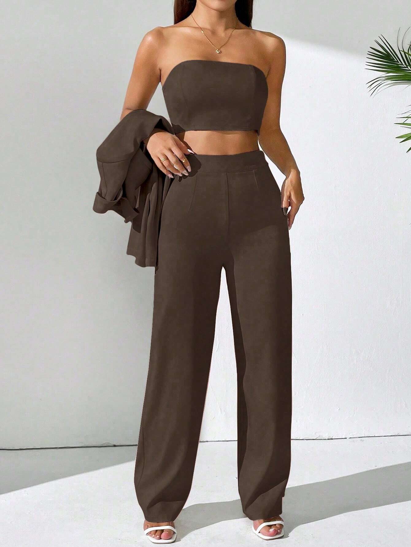 Privé Women's Plain Simple Daily Suit shein