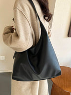 New Fashion All-Match Texture Solid Color PU Shoulder Bag shein