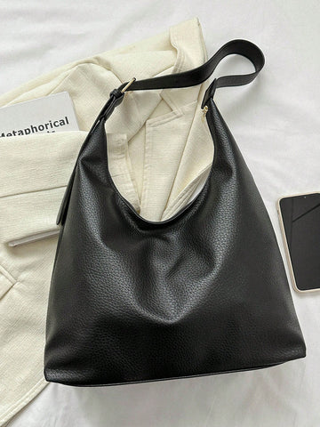 New Fashion All-Match Texture Solid Color PU Shoulder Bag