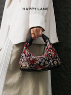 Luxurious Embroidered Floral Vintage-Style Handbag shein