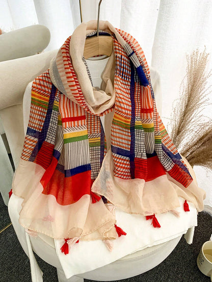 1pc Striped Pattern Scarf Classic Stylish Elegant