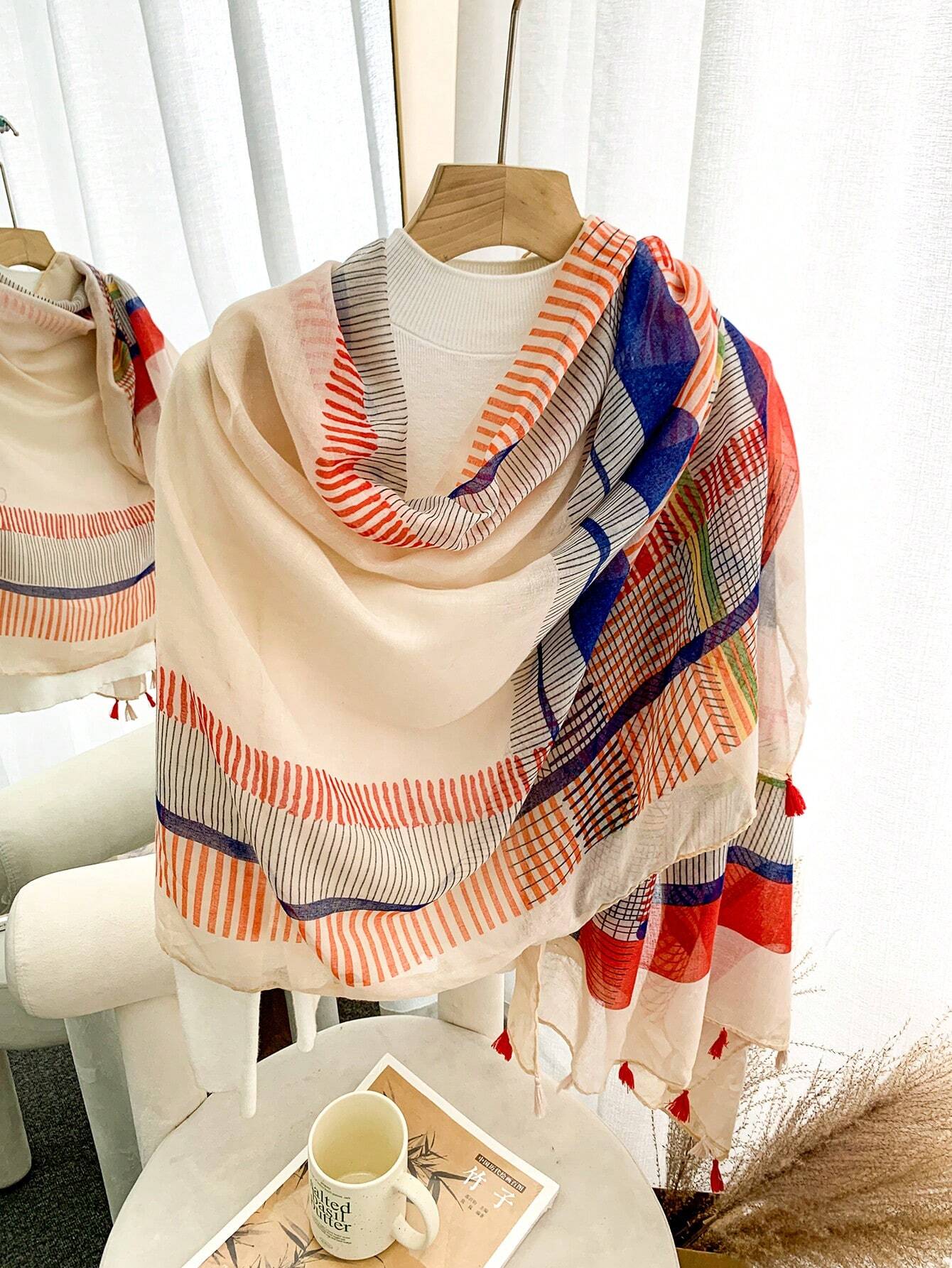 1pc Striped Pattern Scarf Classic Stylish Elegant