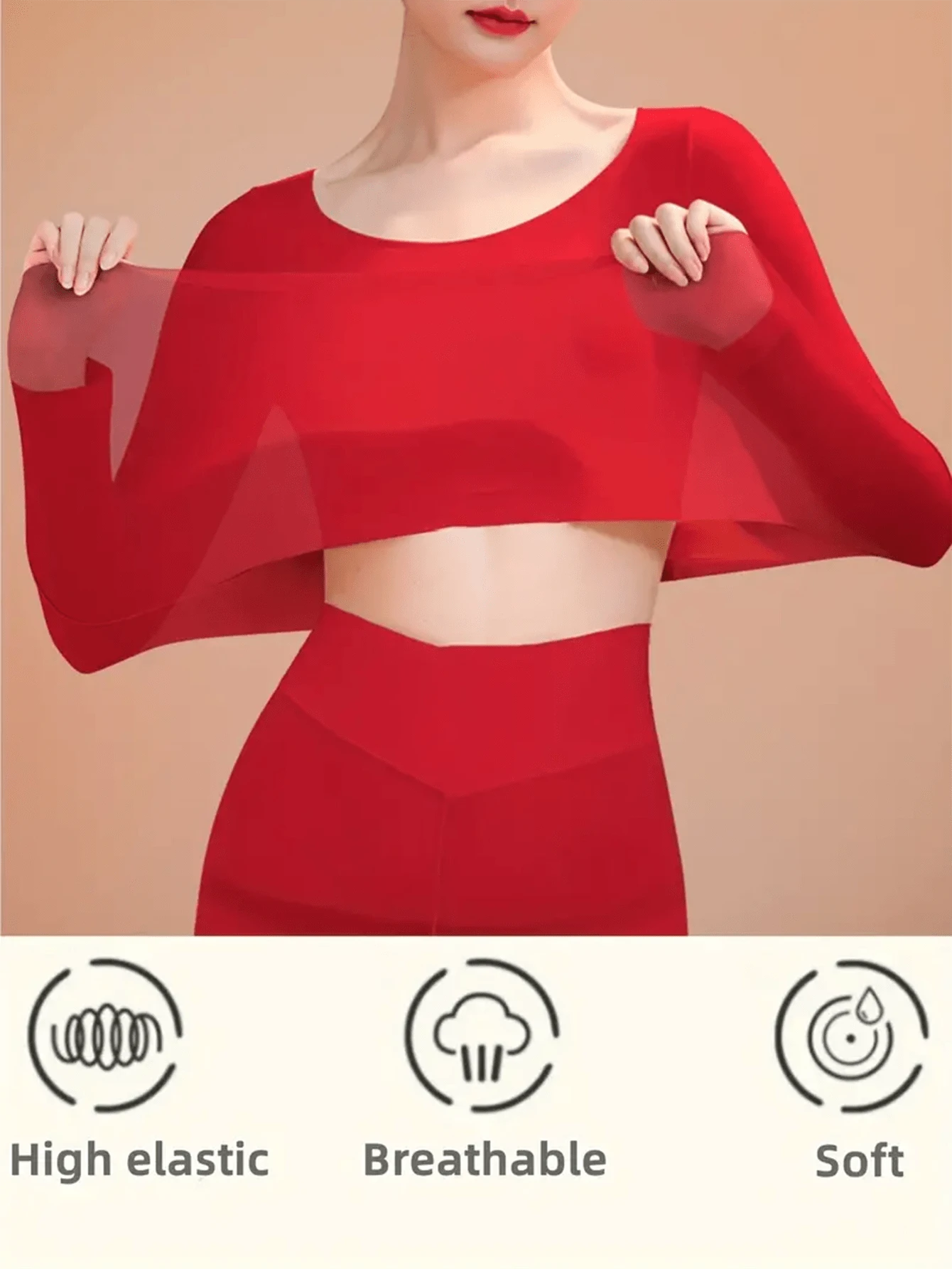 2 Pcs Women's Seamless Ultra-Thin Thermal Underwear - Soft & Comfy Long Sleeve Round Neck Top shein